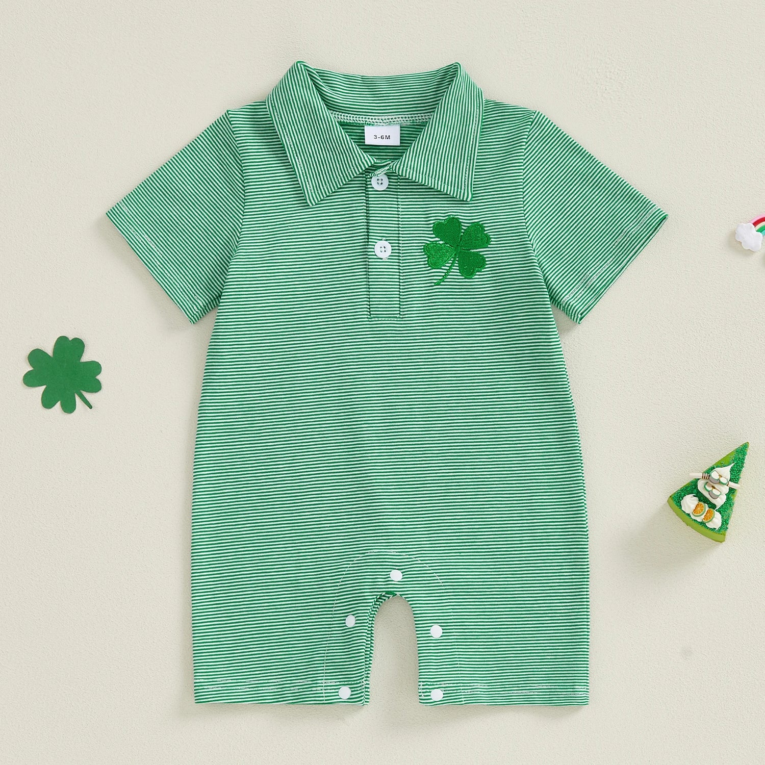 St. Patrick’s Clover Baby Romper