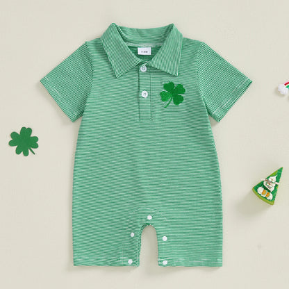 St. Patrick’s Clover Baby Romper